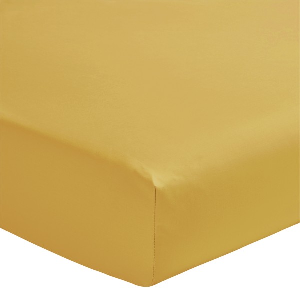 Drap housse uni en percale de coton 80 fils/cm² Première Sahara, Essix