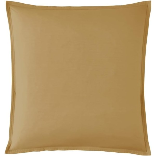 Taie d'oreiller carrée unie en percale de coton 80 fils/cm² Première Sahara, Essix