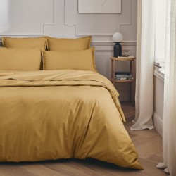Housse de couette unie en percale de coton 80 fils/cm² Première Sahara, Essix