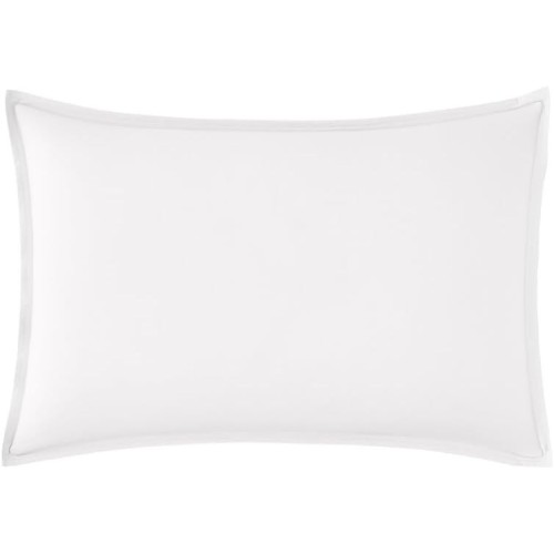 Taie d'oreiller rectangle unie en percale de coton 80 fils/cm² Première Blanc, Essix