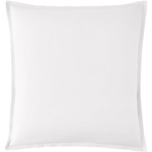 Taie d'oreiller carrée unie en percale de coton 80 fils/cm² Première Blanc, Essix
