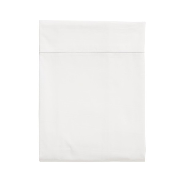 Drap plat uni en percale de coton 80 fils/cm² Première Blanc, Essix