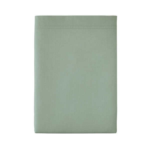 Drap plat uni en percale de coton 80 fils/cm² Première Sauge, Essix