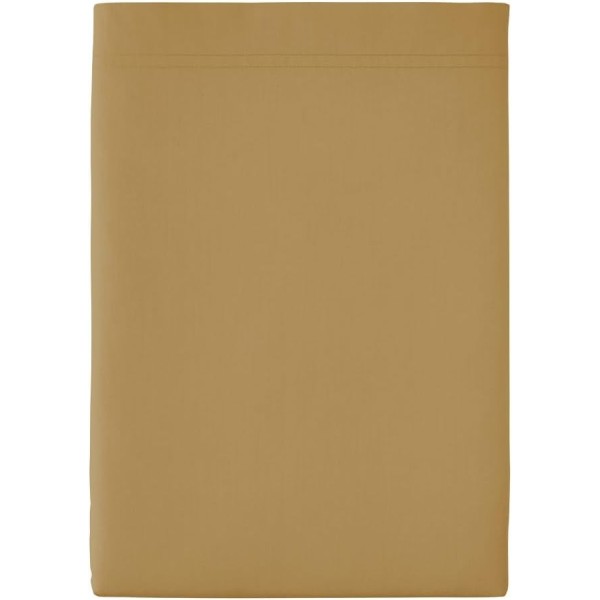 Drap plat uni en percale de coton 80 fils/cm² Première Sahara, Essix