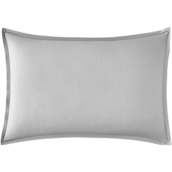 Taie d'oreiller rectangle unie en percale de coton 80 fils/cm² Première Galet, Essix