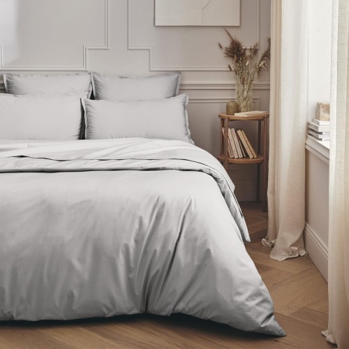 Housse de couette unie en percale de coton 80 fils/cm² Première Galet, Essix