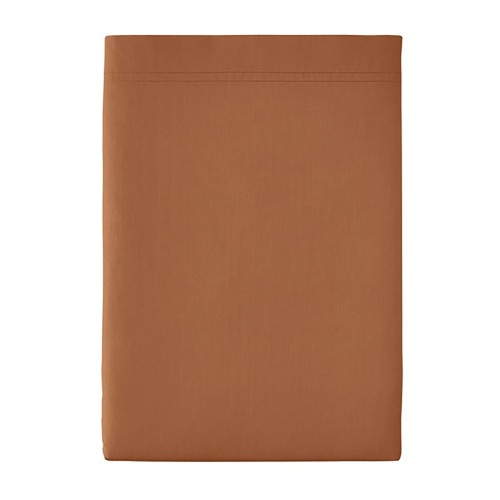 Drap plat uni en percale de coton 80 fils/cm² Première Cuir, Essix