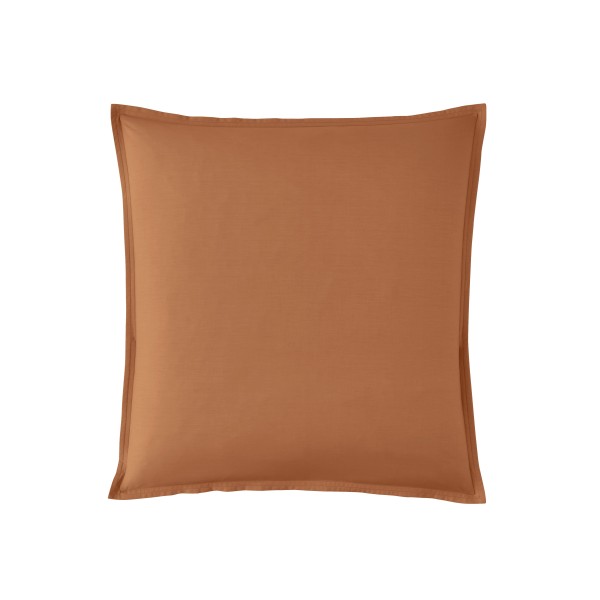 Taie d'oreiller carrée unie en percale de coton 80 fils/cm² Première Cuir, Essix