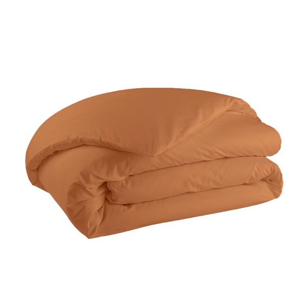 Parure de lit unie en percale de coton 80 fils/cm² Première Cuir, Essix