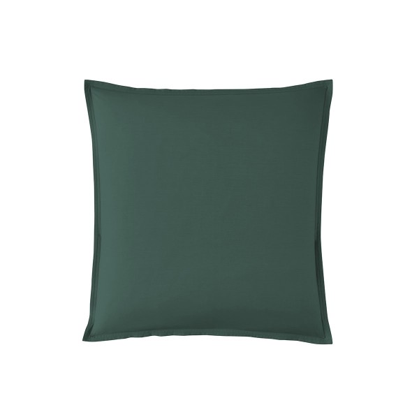 Taie d'oreiller carrée unie en percale de coton 80 fils/cm² Première Forêt, Essix