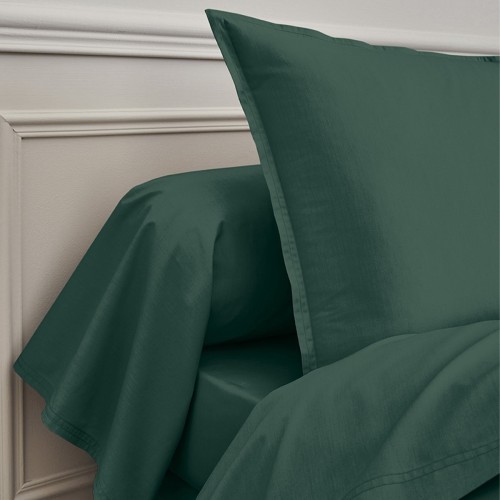 Parure de lit unie en percale de coton 80 fils/cm² Première Forêt, Essix