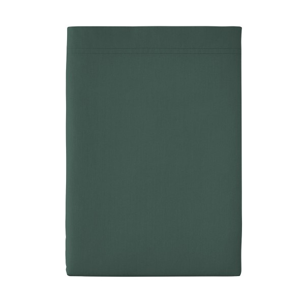 Drap plat uni en percale de coton 80 fils/cm² Première Forêt, Essix