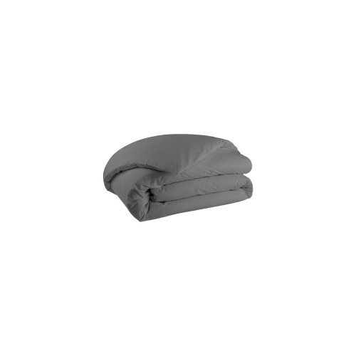 Housse de couette unie en percale de coton 80 fils/cm² Première Basalte, Essix