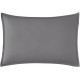 Taie d'oreiller rectangle unie en percale de coton 80 fils/cm² Première Basalte, Essix
