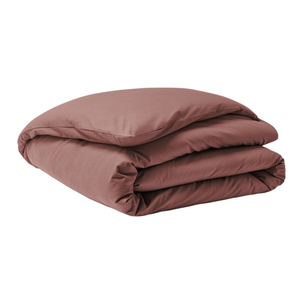 Housse de couette unie en percale de coton 80 fils/cm² Première Bois de rose, Essix