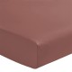 Drap housse uni en percale de coton 80 fils/cm² Première Bois de rose, Essix