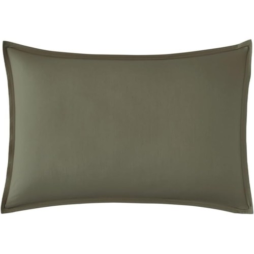 Taie d'oreiller rectangle unie en percale de coton 80 fils/cm² Première Jungle, Essix
