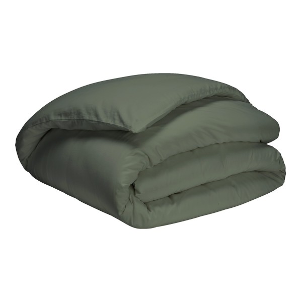 Housse de couette unie en percale de coton 80 fils/cm² Première Jungle, Essix