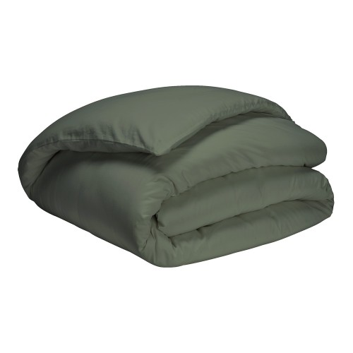 Housse de couette unie en percale de coton 80 fils/cm² Première Jungle, Essix