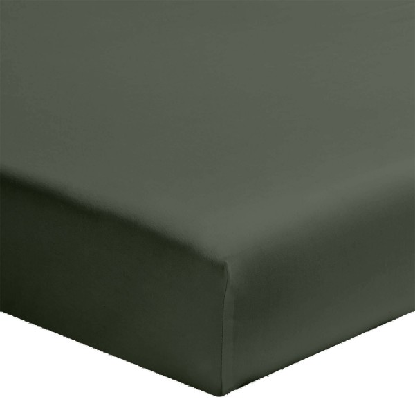 Drap housse uni en percale de coton 80 fils/cm² Première Jungle, Essix