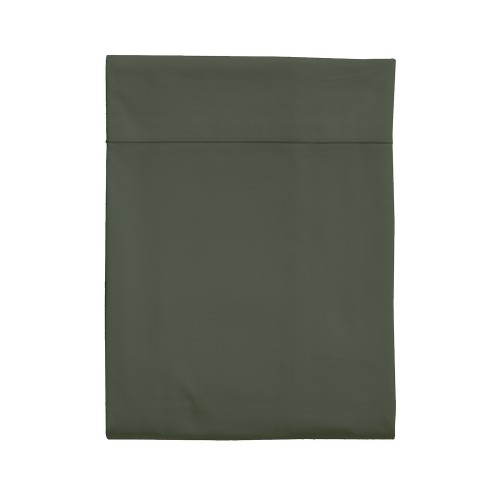 Drap plat uni en percale de coton 80 fils/cm² Première Jungle, Essix