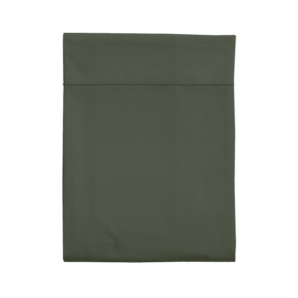 Drap plat uni en percale de coton 80 fils/cm² Première Jungle, Essix