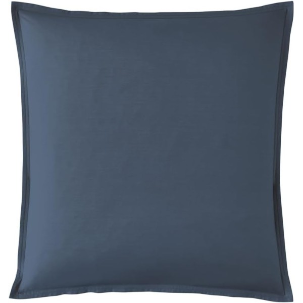 Taie d'oreiller carrée unie en percale de coton 80 fils/cm² Première Bleu nuit, Essix