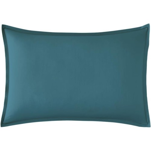Taie d'oreiller rectangle unie en percale de coton 80 fils/cm² Première Emeraude, Essix