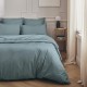 Drap plat uni en percale de coton 80 fils Première Bleu glacier, Essix