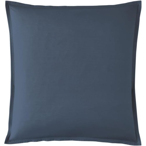 Taie d'oreiller carrée unie en percale de coton 80 fils/cm² Première Bleu nuit, Essix