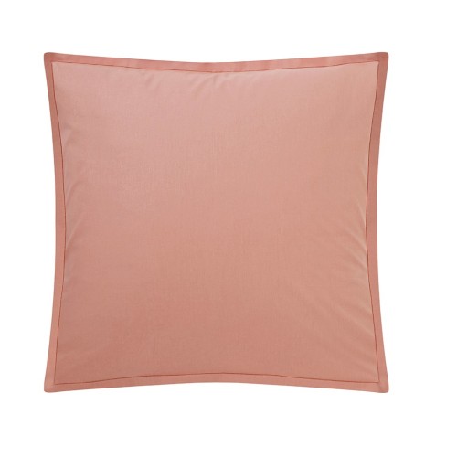 Taie carrée unie Tout Doux Rose solaire, Essix