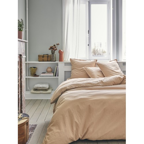 Parure de lit unie Tout Doux Sable lavé, Essix