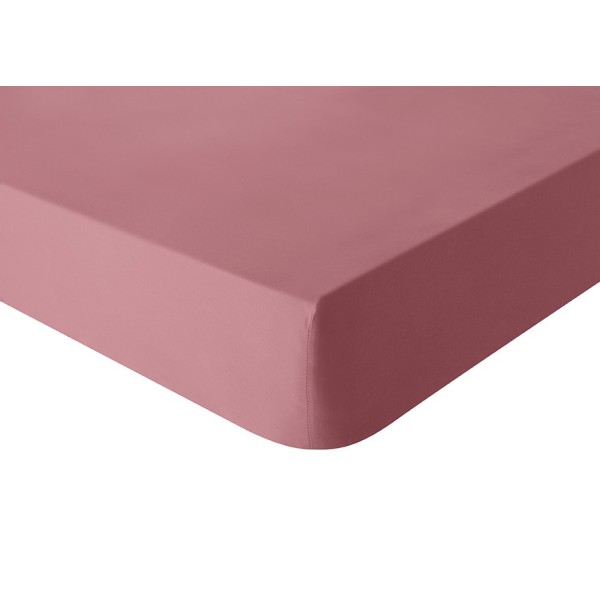 Drap housse uni Tout Doux Rose indien, Essix