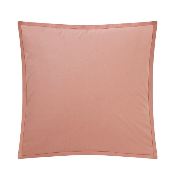 Taie carrée unie Tout Doux Rose solaire, Essix
