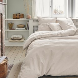 Parure de lit unie Tout Doux Crème, Essix