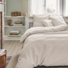 Parure de lit unie coton 57 fils/cm² Aspect lisse ou Effet lavé - Tout Doux Crème, Essix
