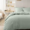 Parure de lit unie coton 57 fils/cm² Aspect lisse ou Effet lavé - Tout Doux Aloé, Essix