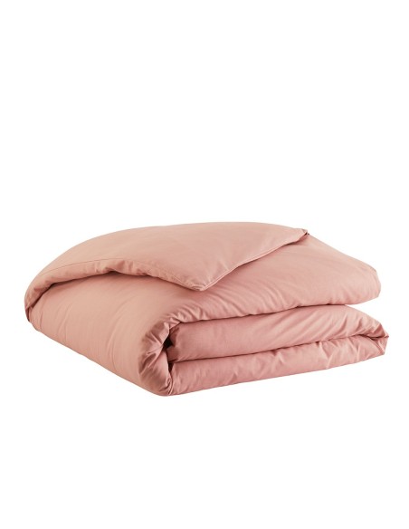Housse de couette unie Tout Doux Rose solaire, Essix