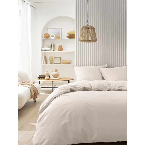 Housse de couette coton uni Tout Doux Crème, Essix
