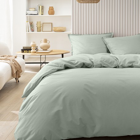 Housse de couette coton uni Tout Doux Aloé, Essix