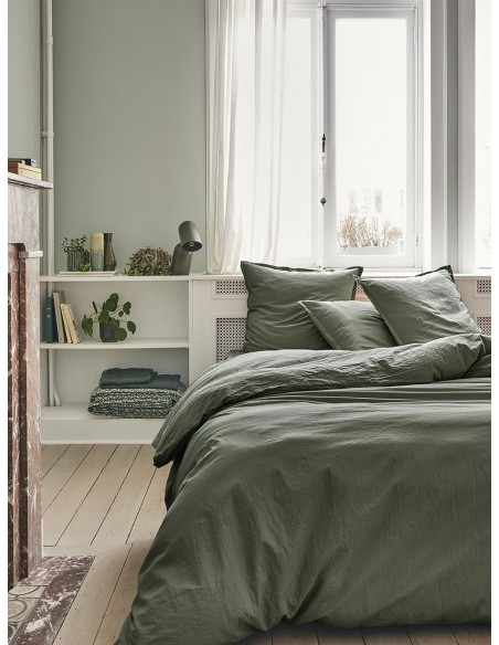 Housse de couette coton uni Tout Doux Palme, Essix