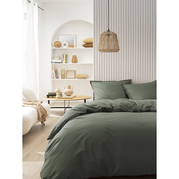 Housse de couette coton uni Tout Doux Palme, Essix