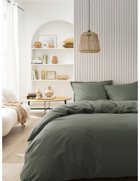 Housse de couette coton uni Tout Doux Palme, Essix