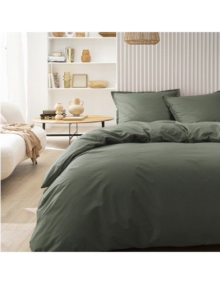 Housse de couette coton uni Tout Doux Palme, Essix