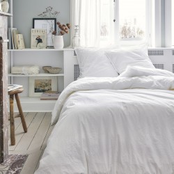 Housse de couette coton uni Tout Doux Blanc, Essix