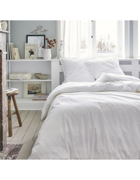 Housse de couette coton uni Tout Doux Blanc, Essix