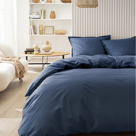 Housse de couette coton uni Tout Doux Nocturne, Essix