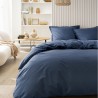 Housse de couette unie coton 57 fils/cm² Aspect lisse ou Effet lavé - Tout Doux Nocturne, Essix