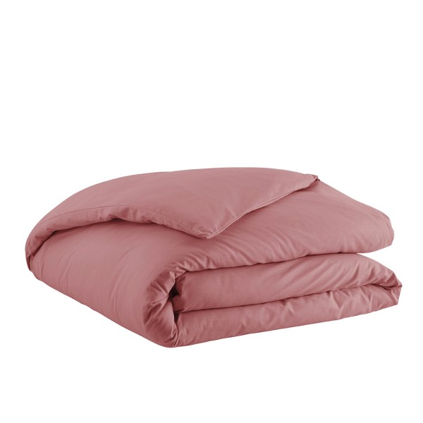 Housse de couette unie Tout Doux Rose indien, Essix
