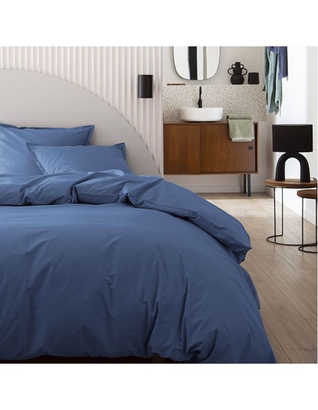 Housse de couette coton uni Tout Doux Denim, Essix